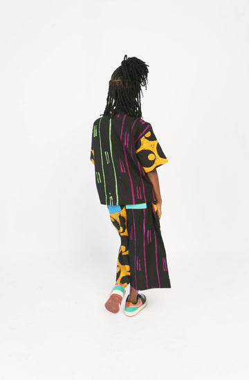 Dye Lab Kids Dark Tear Drop Multicolour Shirt & culottes